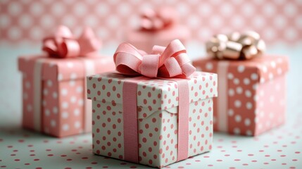 Handmade gift boxes with polka dot patterns perfect for celebrations and special occasions