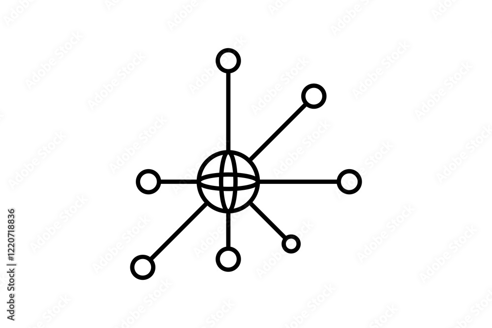 Poster networking nodes icon. icon related to start up. suitable for web site, app, user interfaces, printa