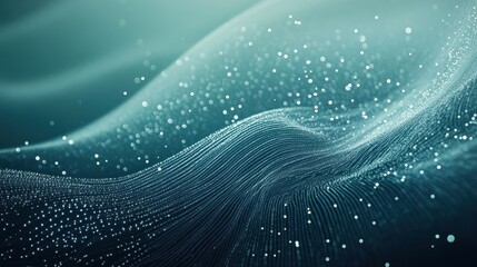 Elegant gradient of pencil strokes in muted teal with subtle shimmer and flowing waves creating a tranquil atmosphere