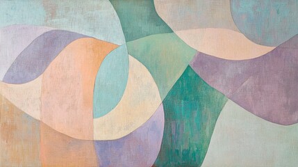Fototapeta premium A lyrical abstraction using continuous curving shapes in harmonious pastel shades