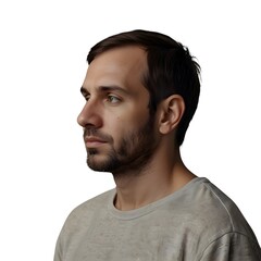 Fototapeta premium Thoughtful Man in Profile, Studio Portrait