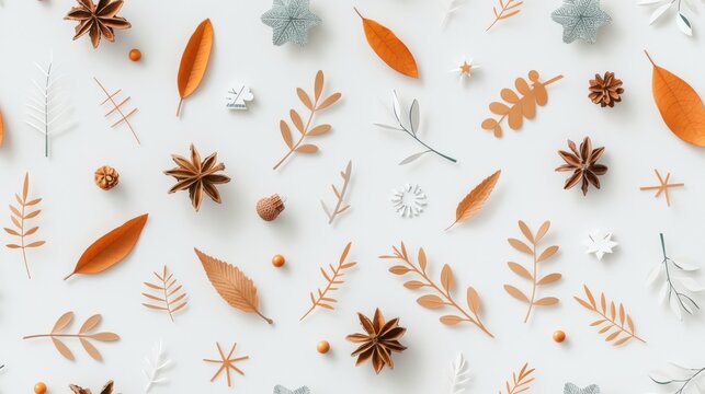 Christmas ornaments background pattern, copy space