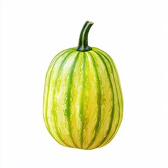 Realistic and Vibrant Pumpkin with Detailed Green Stem for Autumn Decor