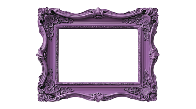 purple picture frame isolated on white , transparent , png 