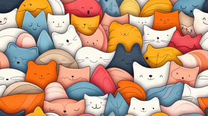 seamless pattern, cartoon style, copy space