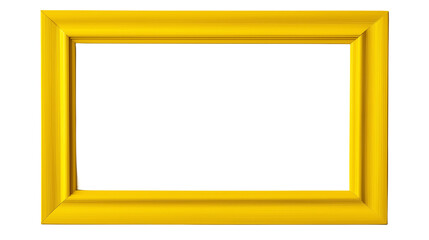 yellow picture frame isolated on white , transparent , png 