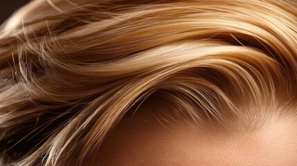 Fototapeta premium Zoomed-in texture of well-maintained beard hair, with natural light highlighting individual strands.