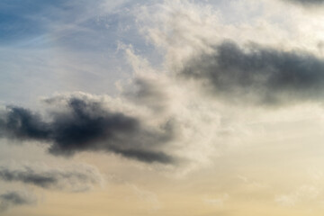 Sky Overlay. Beautiful bright sky with fluffy clouds. Nature sky with transparent background.