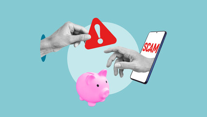 How To Avoid Scam as alert notification about malware, spam data and fraud internet error. Insecure connection, online scam and virus