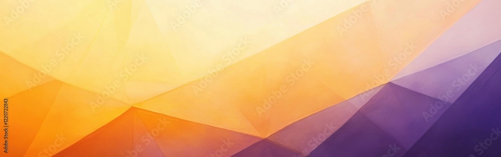 Poster geometric layout featuring a radiant palette of warm colors with smooth transitions and sharp angles