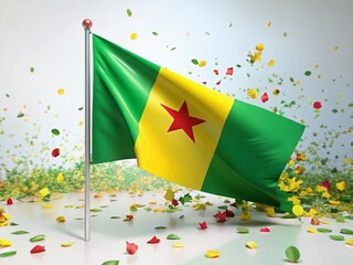 French Guiana Independence Day: Minimalist Flag Celebration