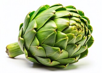 Fresh Artichoke Isolated on White Background - Culinary Photography Stock Image