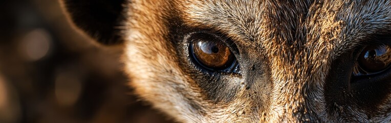 Close-up view of a meerkat's expressive face showcasing its sharp gaze and detailed fur patterns in natural light