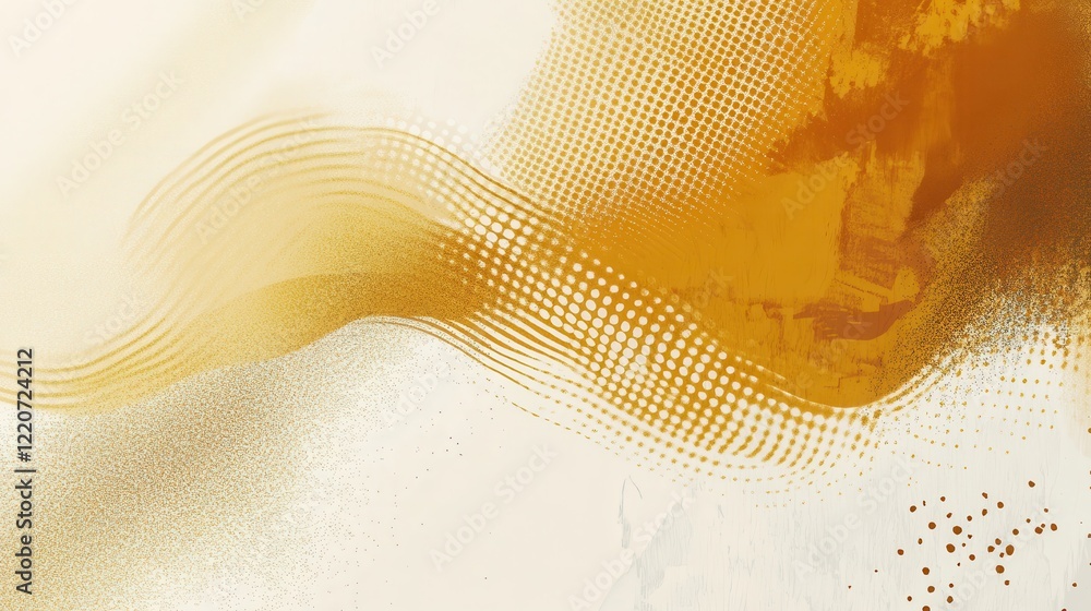 Aufkleber Halftone gradient in mustard yellow creates a warm and dynamic backdrop for design projects