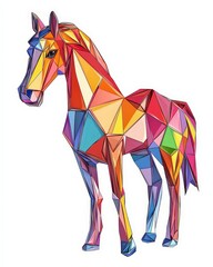 Obraz premium Colorful Origami Horse Master: A Creative Take on Art and Craftsmanship