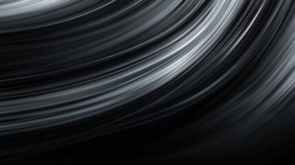 Abstract grayscale swirling lines, dynamic motion, elegant curves, dark background.