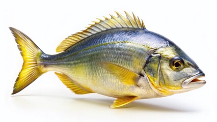 Fototapeta premium Fresh Dorado Fish Isolated on White Background - High-Resolution Stock Photo