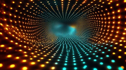 Fototapeta premium Abstract swirling tunnel of glowing lights.
