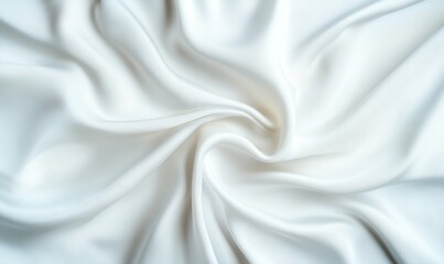 Naklejka premium Elegant White Fabric with Flowing Swirl Pattern