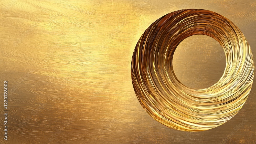 Poster rich and intricate golden wave design with detailed textures and patterns