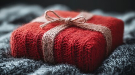 Red wool wrapped gift box for valentine's day celebration and gifting ideas