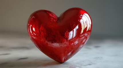 Shiny red heart symbolizing love and affection for valentine's day celebration