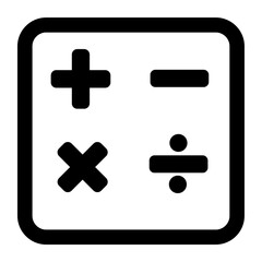 Obraz premium Math calculator icon black with outline style