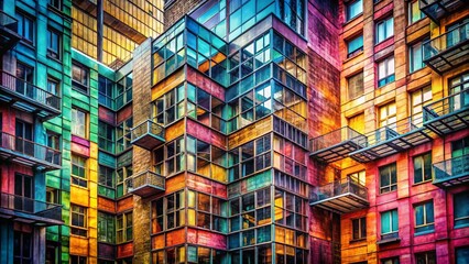 Fototapeta premium Geometric Urban Exploration: Abstract Architectural Details for Digital Branding