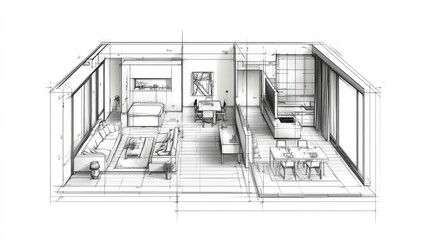Detailed Floor Plan of a Modern Studio Apartment