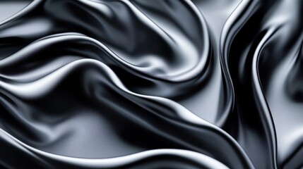 Fototapeta premium Abstract Black Satin Drapery