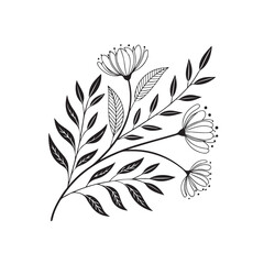 black and white flowers