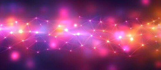 Obraz premium Abstract glowing pink and orange network.