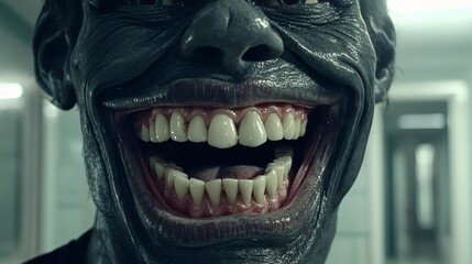 Fototapeta premium Unique Close-Up of a Strikingly Patterned Amphibian in a Controlled Environment Showcasing Its Intricate Features