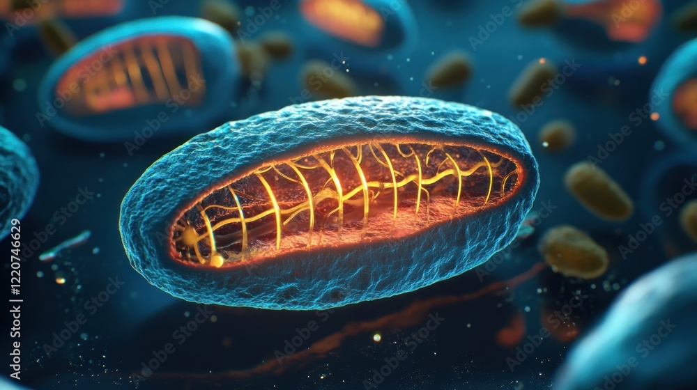 Poster microscopic view of a diatom cell structure