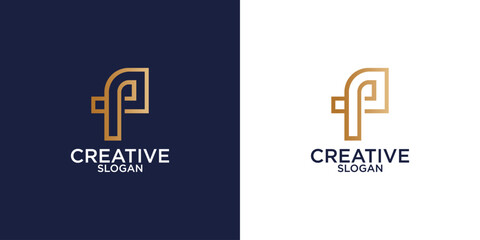Letter P logo icon design template elements

