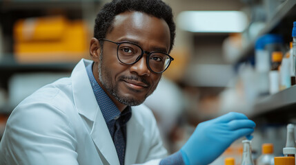 Researchers in a chemistry laboratory.