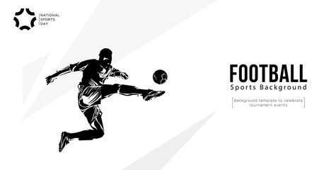 Soccer sport athlete vector design with abstract silhouette style. Design with the concept of national sports celebration. Interactive sports background. Football player - soccer