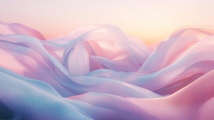 Obraz premium A surreal abstract landscape in pastel shades with dreamlike, flowing forms