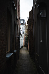 Callejón con casas, Utrech, Holanda