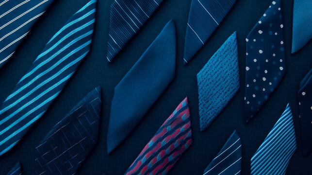 Collection of Elegant Men's Neckties in Deep Blue Hues