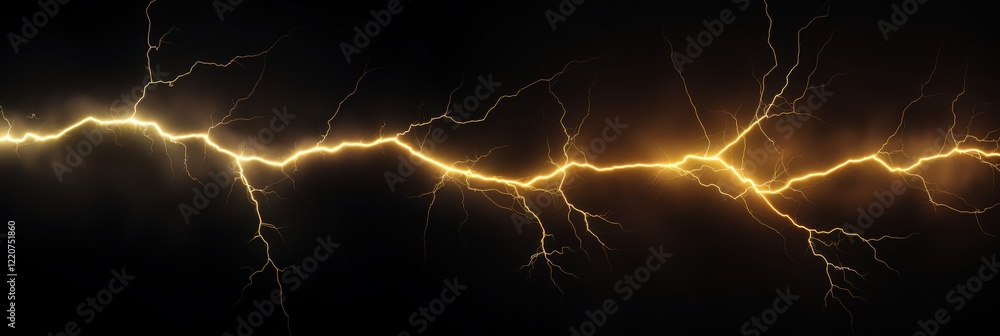 Poster stunning isolated lightning bolt with extensive branching patterns against a dark background perfect