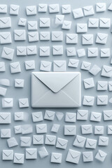 Overwhelm and Lack of Focus, A photorealistic image of an email inbox filled with emails, showcasing high fidelity and detailed visualization for digital media use.
