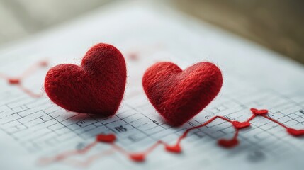 Scientific analysis of love and affection with heartbeat graph concept