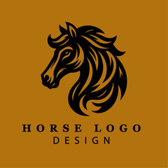 Majestic Horse Head Illustration in Black and White with Flowing Mane – Perfect for Equestrian Logos, Branding, and Artistic Projects – Vector Art

