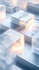 Obraz premium digital technology blue and white glass geometric abstract poster background