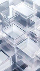 Obraz premium digital technology blue and white glass geometric abstract poster background