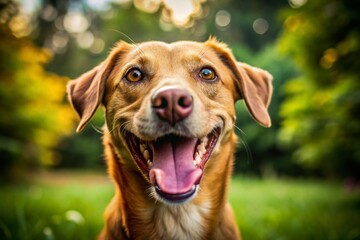 Happy Brown Dog with Long Tail - Joyful Canine Portrait