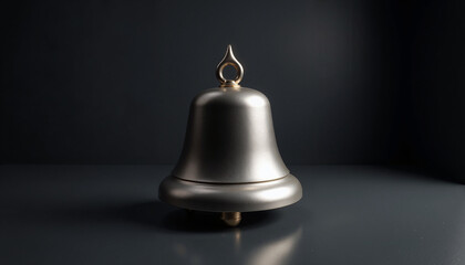 Stylish school bell on dark background for Back to School theme with copy space