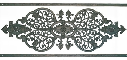 Naklejka premium Elaborate decorative metal panel with floral motifs and intricate design 