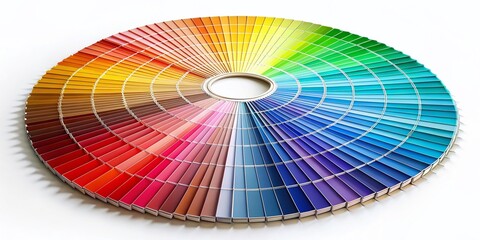 Obraz premium Harmonious Color Wheel Spectrum: Circular Palette of Hues on White